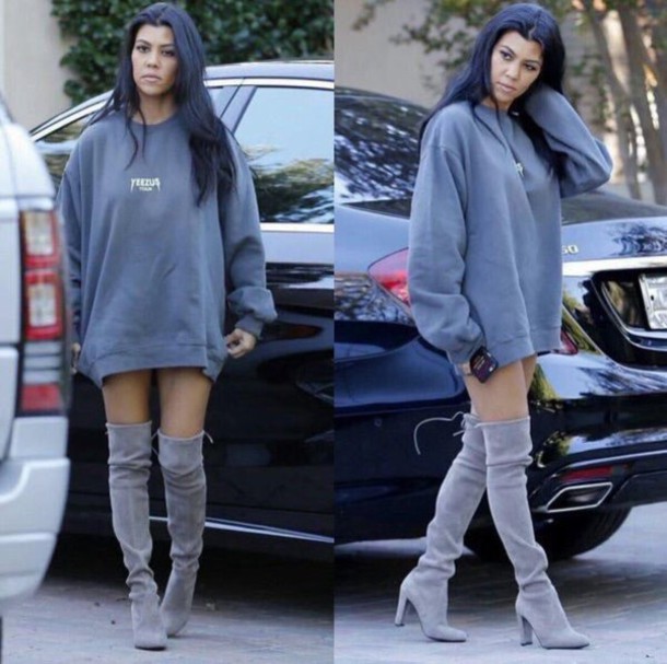 hoodie dress and boots